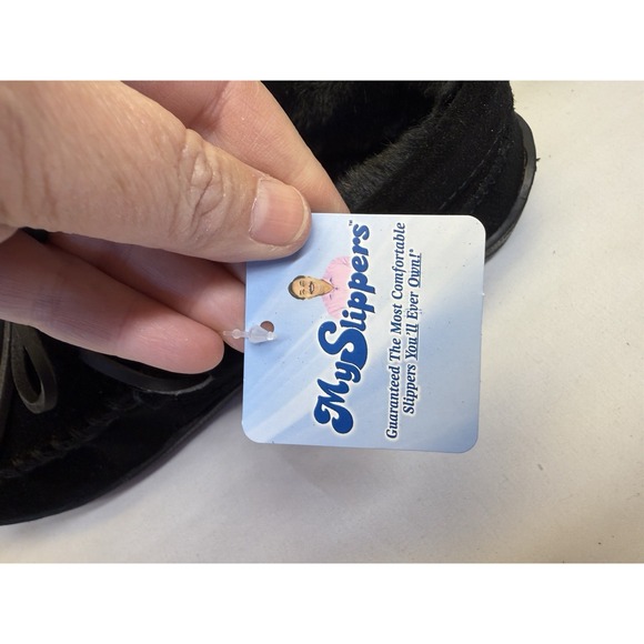 My Slippers All Season Womens Leather Suede Fleece Moccasin Slippers 9 Fur Lined - Picture 7 of 9